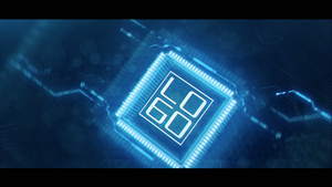 科技感光线LOGO片头AE模板15秒视频