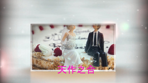 绚丽白鸽光斑光晕婚礼婚庆PR相册展示模板67秒视频