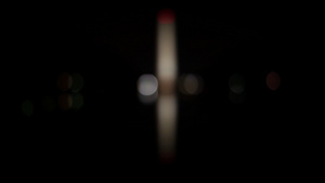 华盛顿纪念碑和夜间照明的倒影池24秒视频