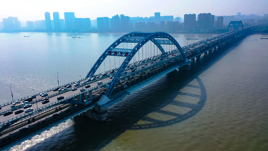 4K航拍杭州复兴大桥视频