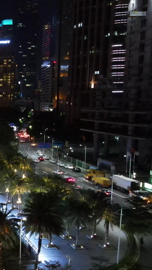 高清航拍广州城市中轴夜景花城汇花城广场广州塔50秒视频