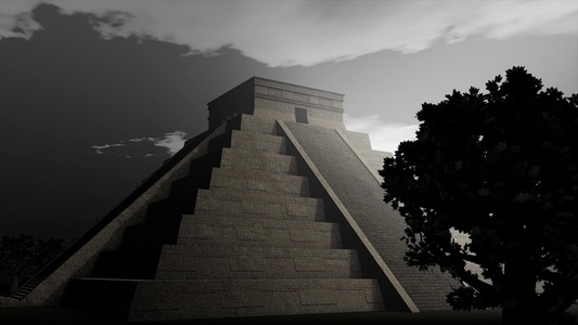 艺术家形象化的马雅金字塔视频