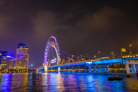 4k延时广州地标猎德大桥夜景延时[慢动作]视频