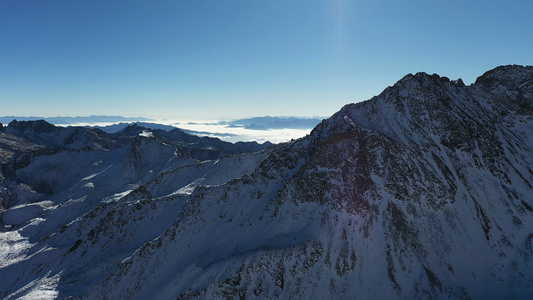 实拍雪山云海素材可商用视频