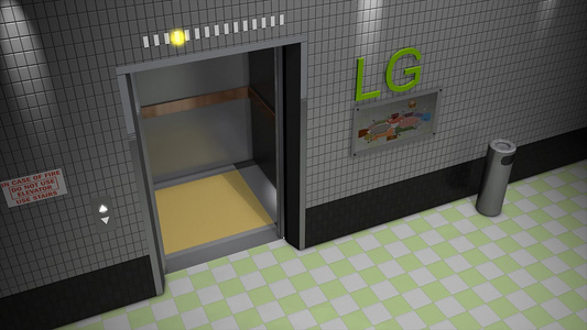 3D动画电梯开门动画视频