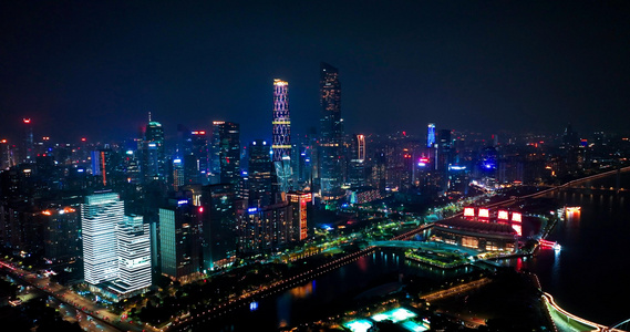  4k航拍广州珠江新城都市夜景2022年最新视频