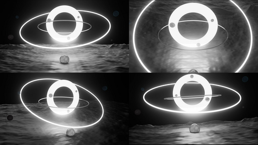 三维抽象黑白艺术光影宇宙背景视频