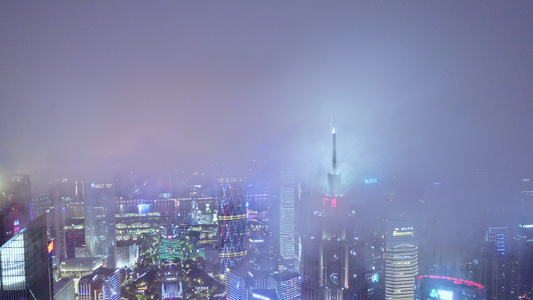 广州高楼大厦穿云航拍视频