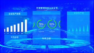 蓝色科技商务数据图表栏目包装AE模板4K36秒视频