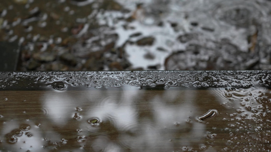 下雨天的地面视频