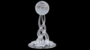 足球赛事玻璃质感足球奖杯旋转展示循环动画32秒视频