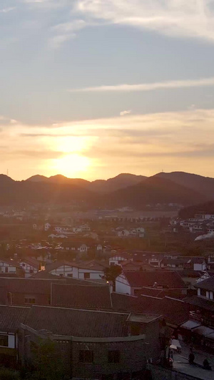 航拍日落时分的青岩古镇风光视频素材5A风景区53秒视频