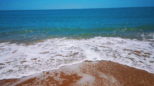 4K夏日海浪沙滩自然风景视频带环境音视频