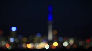 新西兰的机架焦点夜都市风景12秒视频