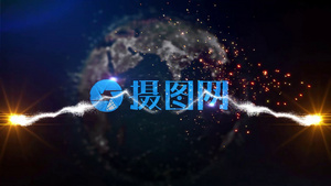大气地球光效粒子logo开场AE模板24秒视频