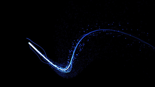 蓝色大气光效粒子拖尾动态转场视频元素视频