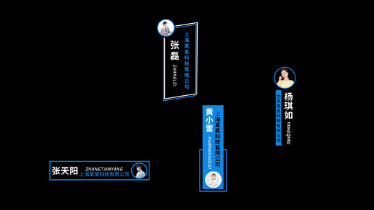 商务人物人名字幕条AE模板[全名]视频