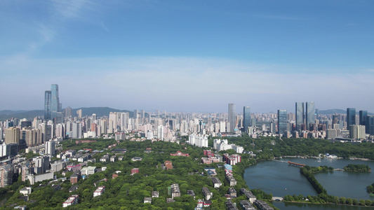 湖南长沙城市全景天际线航拍视频视频
