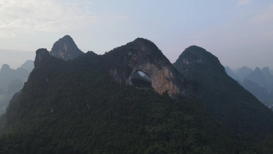 广西桂林阳朔十里画廊航拍视频