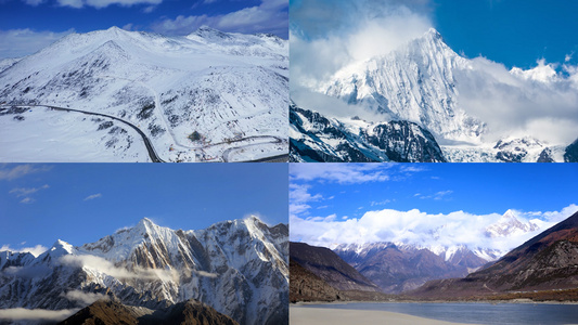 冬季雪山雪景合集视频