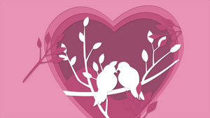 粉红红心背景上有优雅的字体新年快乐情人节问候13秒视频
