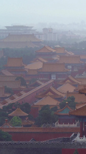 暴雨北京故宫古建筑视频