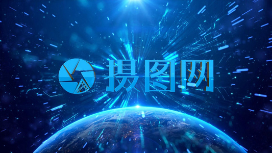 大气宇宙光线粒子logo演绎AE模板视频