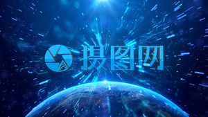 大气宇宙光线粒子logo演绎AE模板14秒视频