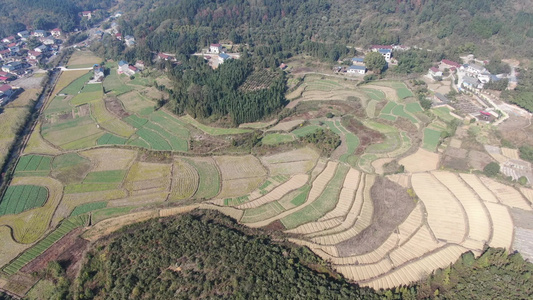 乡村田园风光航拍视频