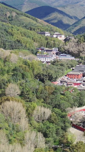 航拍山西五台山寺庙群视频