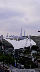 上海世博园天际线航拍上海城市宣传片视频