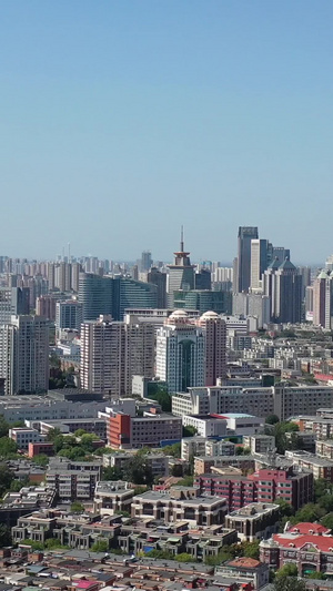 天津城市风光市中心高楼群航拍视频天津风景31秒视频