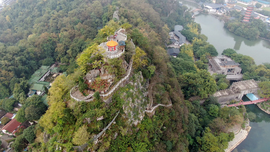 航拍广西叠彩山5A景区视频