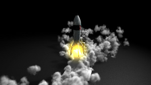3D动画火箭发射10秒视频