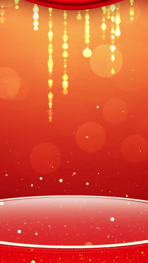 大气红色新年烟花鞭炮舞台背景视频新年背景40秒视频