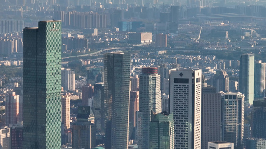 航拍南京地标新街口街区建筑群视频
