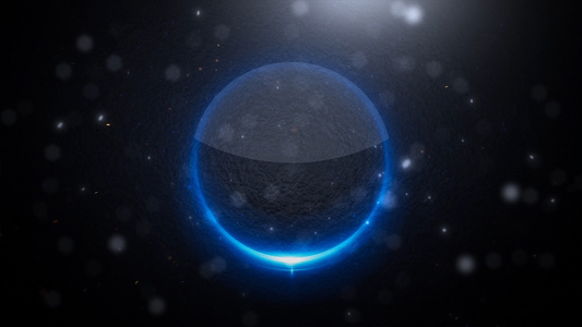 蓝色粒子能量球背景视频