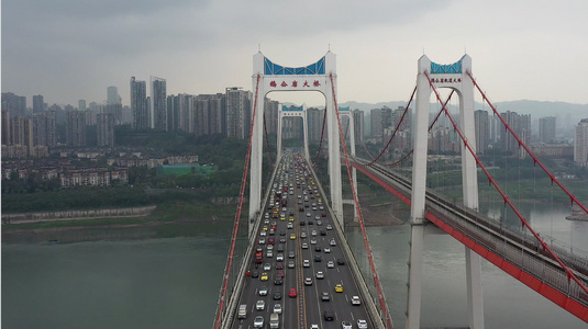 4k航拍重庆地标网红大桥鹅公岩大桥视频