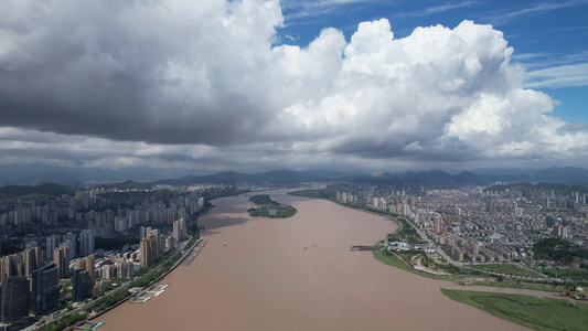 浙江温州城市风光航拍视频