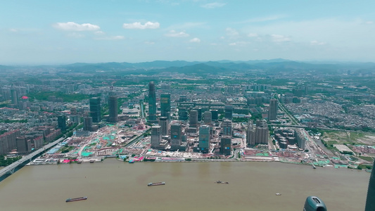 4k广州琶洲天际线航拍视频