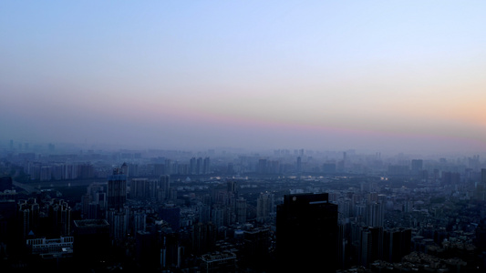 广州城市日落航拍视频