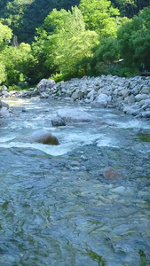 西安丰裕口河流航拍秦岭河道视频