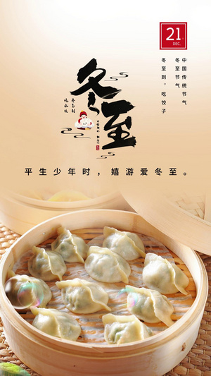 冬至节气吃饺子视频海报20秒视频