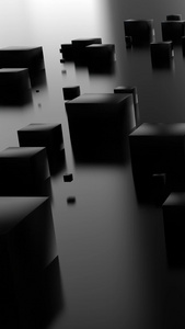 黑色三维立方体动态背景视频
