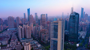 4K航拍南京新街口金融中心全景52秒视频