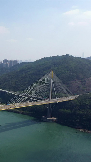 远眺香港荃湾城市建筑31秒视频