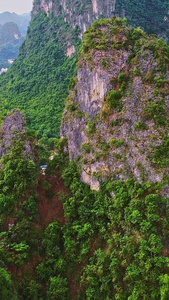 广西青山绿水雅丹地貌群山广西大新崇左视频