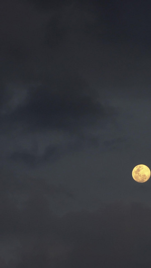 黑夜中缓缓升腾的满月延时日月星辰20秒视频