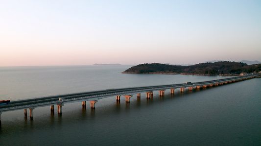 4K航拍苏州太湖西山大桥视频
