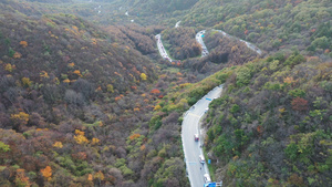 西安秦岭分水岭秋景4k航拍39秒视频